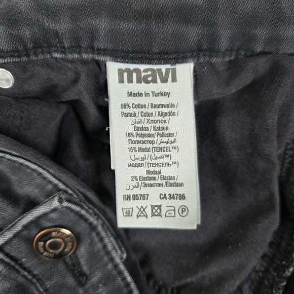 Mavi Zach Straight Leg Jeans Men's Size 44x30 Faded Black Denim Five Pocket - Picture 4 of 12